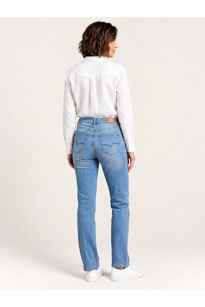 Vigoss Jeans 22985-73609 بنطلون جينز نسائي مستقيم بخصر مرتفع 22985-73609