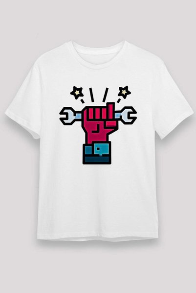 Darkhane 1 May Unisex Printed White T-Shirt - Tshirt