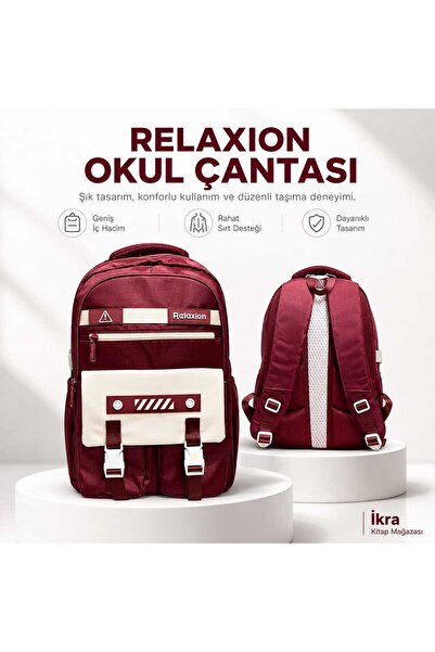 Relaxion 2471 Unisex School Backpack with Large Compartments, Ergonomic Suppo...
