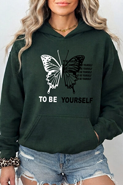 trendypassion Unisex Butterfly Tobe Printed Oversize Hoodie Hooded Sweatshirt