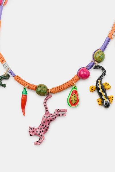 Bo Takı ve Aksesuar Zr Model Crocodile Charm Cord Necklace