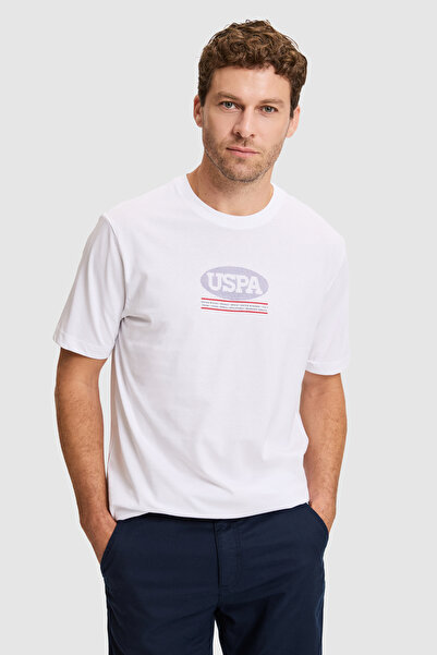 U.S. Polo Assn. Ανδρικό λευκό μπλουζάκι 50322547-VR013
