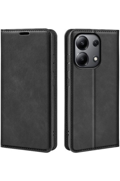 OEM Ρετρό Μαγνητική Θήκη Βιβλίου Μαύρη (Redmi Note 13 4G)