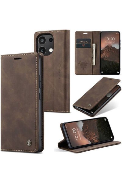 OEM Caseme 013 Ρετρό Θήκη Βιβλίου Καφέ (Redmi Note 13 4G)
