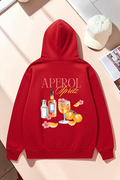 uyguntarz Unisex Aperol Printed Oversize Hoodie Hooded Sweatshirt