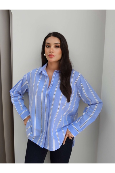 ESRAHELVACI Stone Printed Striped Shirt