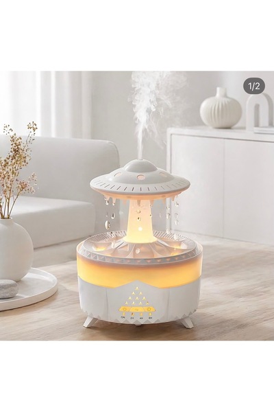 MİMOZA PARK Yağmur Damlası Hava Nemlendirici 350 ml Kumandalı Zaman Ayarlı RGB Aromaterapi Nemlendirici