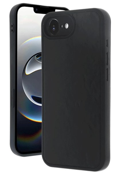 Generic Brand Apple iphone 16e case aras leather cover - black