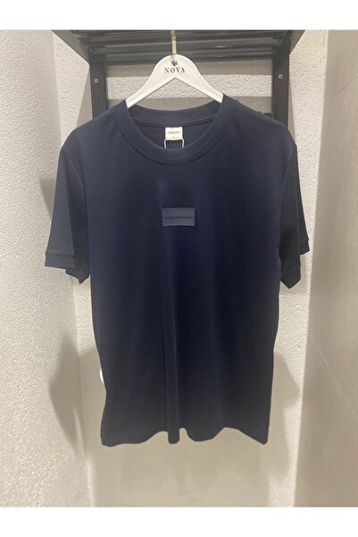 Erkek Kısa Kol Bisiklet Yaka Göğüs Ortası Yazılı T-Shirt