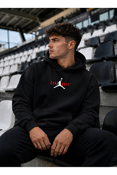 DEEPSENCE Unisex Black Hooded Sweatshirt Dontquit Basket