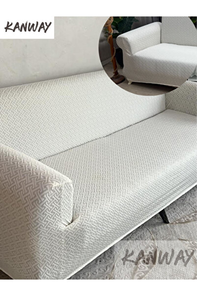 kanway T Desen 3 Seater Sofa Cover / Elastic Sofa Cover / Sofa Bed Cover / Ar...