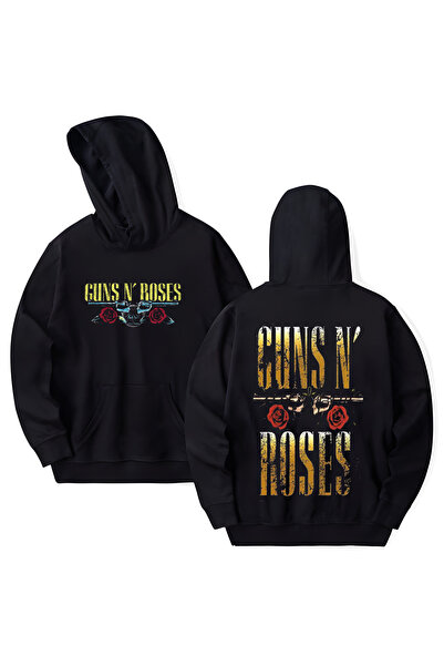 STİL-X Hanorac cu glugă din bumbac imprimat Guns N' Roses, cu mânecă lungă, c...