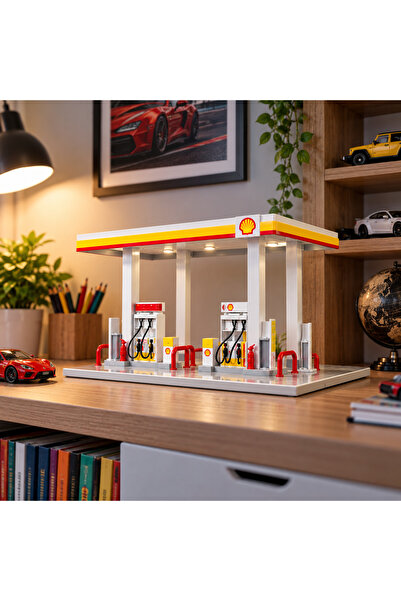 Cici Oyuncak 1:64 Benzin İstasyonu Diorama Oyun Seti – Model Araçlar İçin Det...