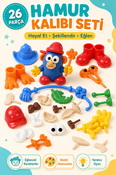 The Monarch Co 26 Parça Yaratıcı Oyun Hamuru Aksesuar ve Şekillendirme Seti -...