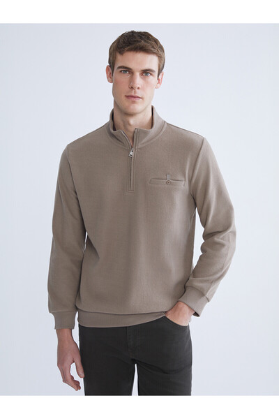 LC Waikiki Fermuarlı Dik Yaka Erkek Sweatshirt