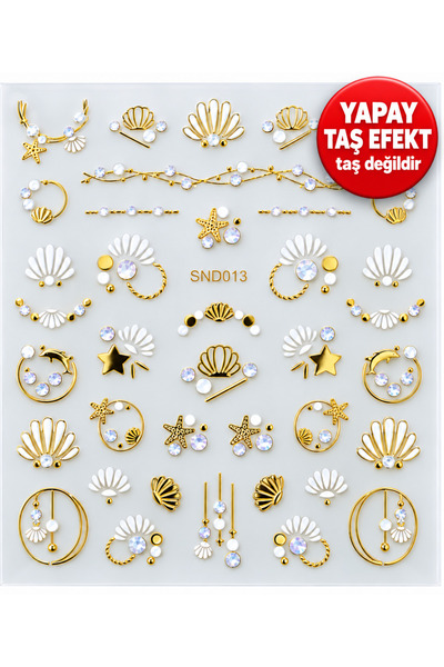 Sibelon 3D Kabartmalı Nail Art Sticker Tırnak Süsleme Stickeri Taş Görünümlü ...