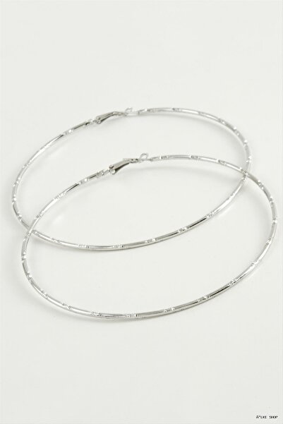 ZERO LAND Ilkestor Dotted Metal Hoop Earrings 8-9-10 cm (204303) 8 cm
