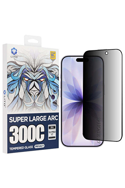 Lito Folie de protecție pentru iPhone 16 Pro, D+ Max Privacy 300C - negru