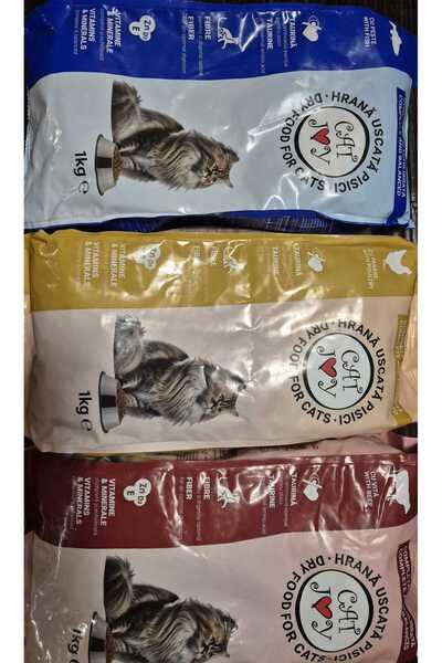 CATJOY Pachet 3*1kg Hrana Uscata pisici (pasare, peste, vita)
