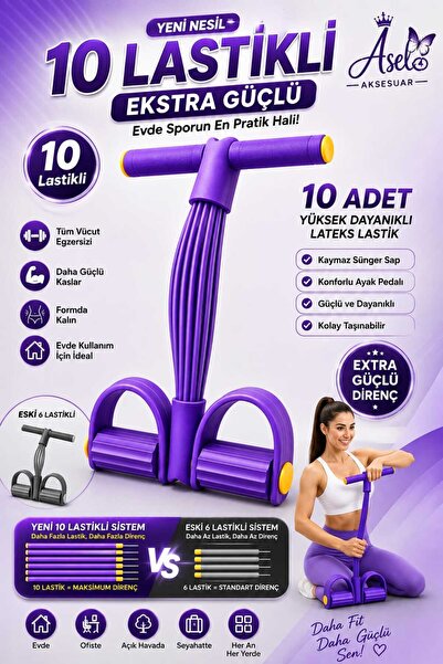 Asel Aksesuarcı 10lastikli Body Trimmer Mekik Çekme Aleti Evde Spor Egzersiz ...