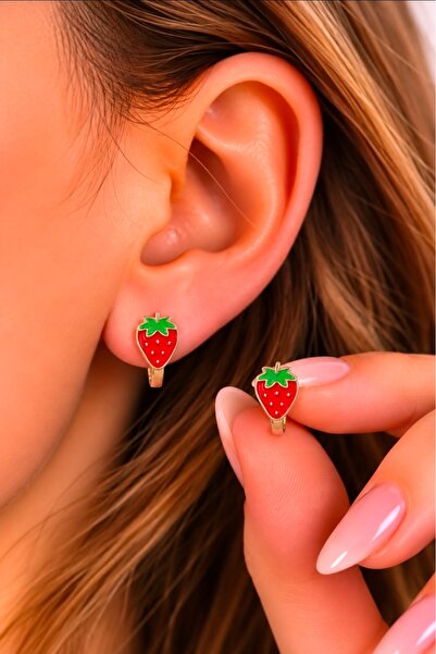 studyosercan2 Children's Earrings Strawberry Model