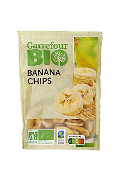 Carrefour Bio Chipsuri de banane, 125 g