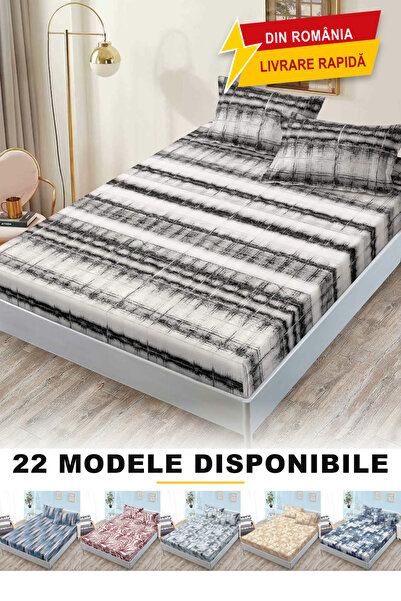Frasin Select Cearșaf cu elastic, 3 piese, Finet 160 x 200cm + 2 fețe de pern...