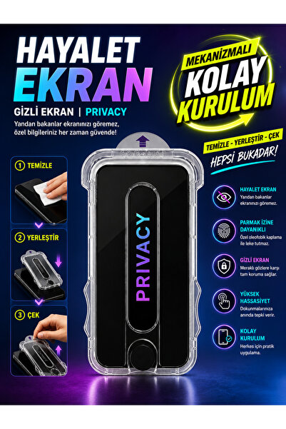 Case collection 14 Plus Hayalet Cam Ekran Koruyucu – Privacy Gizlilik Camı, 5...