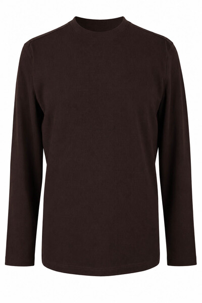 trender Waffle Knitwear Brown Men's Shirt 5851-1