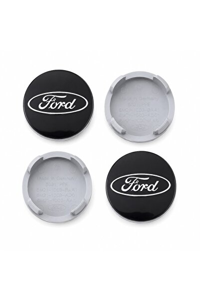 OEM Set de 4 capace centrale de roată compatibile Ford, 54 mm, Negru, Design ...