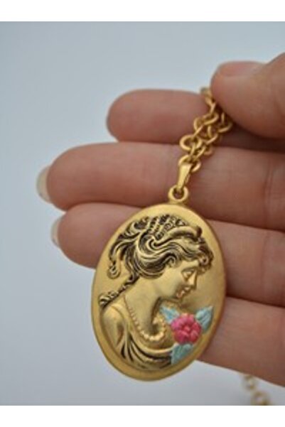 Stoneage Vintage Cameo Long Koye - Gold Color -