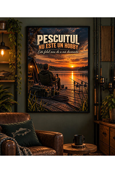 Miutic Print Studio Tablou decorativ pentru pasionații de pescuit „Pescuitul ...