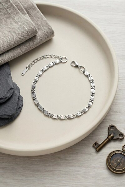 SORA GROUP ®   316L Steel Silver Color Crushed S Chain Model Men's Bracelet