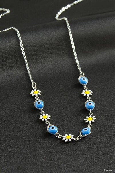 ZERO LAND Ilkestor Papatya Nazarlı Mineli (205902) Necklace Blue