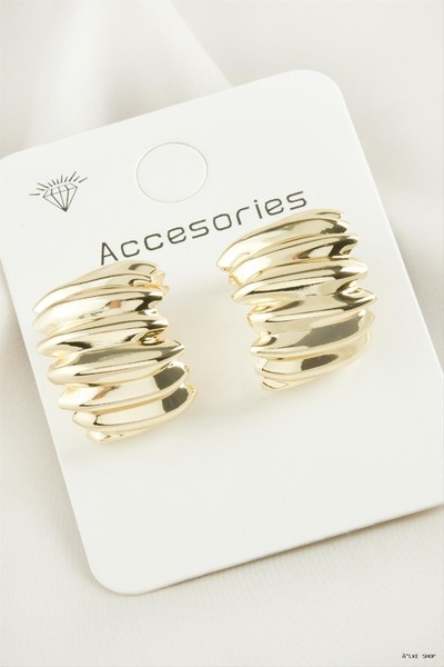 ZERO LAND Ilkestor Twisted New Season Metal (205732) Earrings Yellow