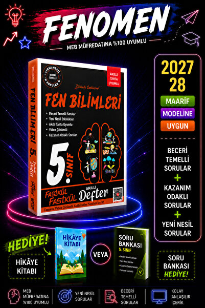 Fenomen Yayıncılık Ders arkadaşım 5 sınıf fen bilimleri fasikül fasikül akıll...