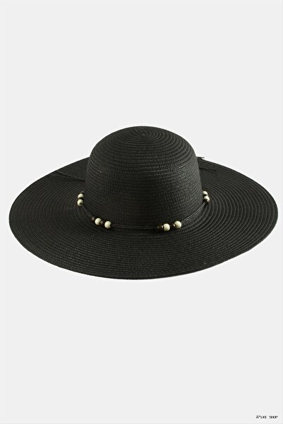 ZERO LAND Ilkestor Beaded Straw (205401) Hat Black