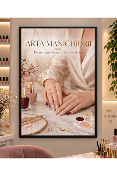 Miutic Print Studio Tablou decorativ pentru Nail Studio „Arta Manichiurii”, T...