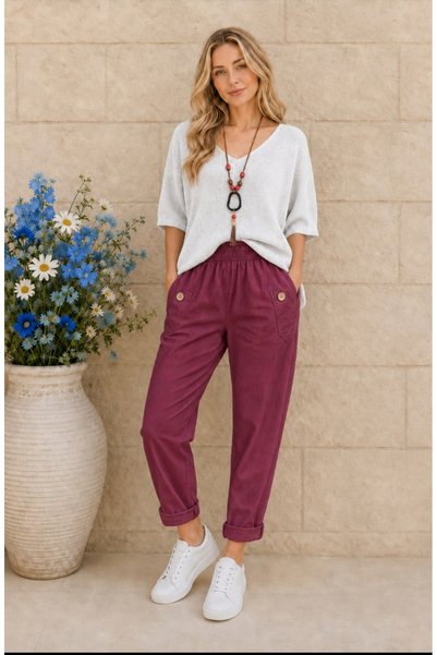 MARWARİ OTANTİK BUTİK İtalyan Jogger Pantolon ve Kolyeli Merserize Bluz Kombi...