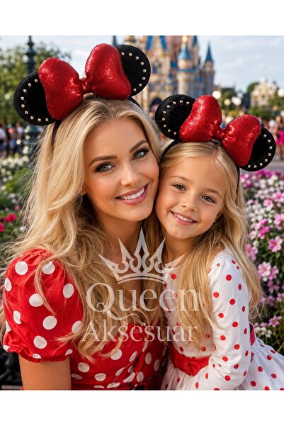 QUEEN AKSESUAR Vrhunski luksuzni dizajn Minnie, sjajna, mekana crvena satensk...