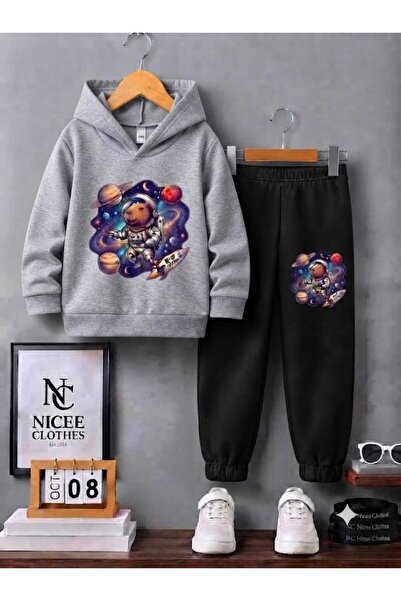 NC Nicee Clothes Children's Tracksuit Set Unisex (Space Squirrel Print Winter)
