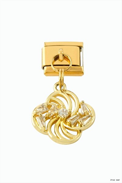 ZERO LAND Ilkestor Flower Zircon Stone Sallatili Steel (224628) Charm Yellow