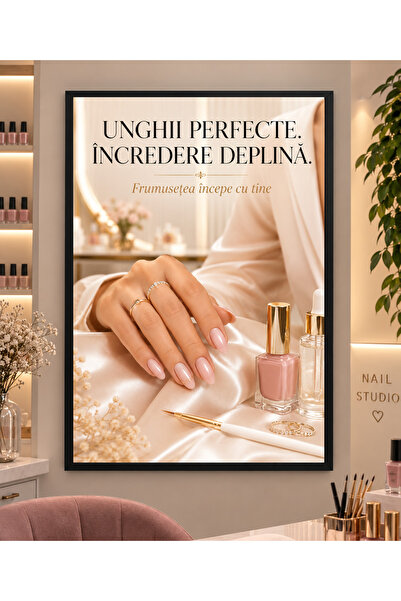 Miutic Print Studio Tablou decorativ pentru Nail Studio „Unghii perfecte. Înc...