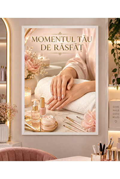 Miutic Print Studio Tablou decorativ pentru Nail Studio „Momentul tău de răsf...