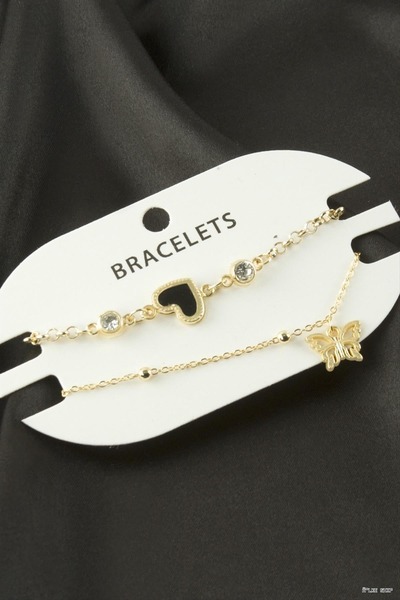 ZERO LAND Ilkestor 2 Pieces Heart Tr Ir (224550) Bracelet Yellow
