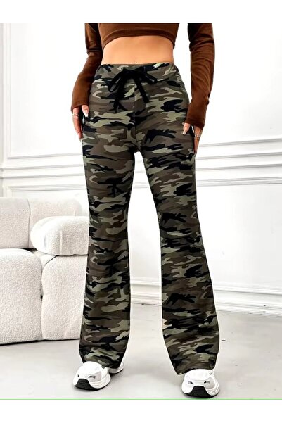 Şeker Portakalım Ženske leggins sa visokim strukom, širokim nogavicama i uzor...