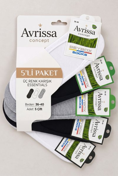 Avrissa 5 Pack Mixed Color Ballerina Socks - Daily Comfortable Socks