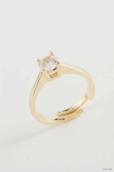 ZERO LAND Ilkestor Zircon Single Stone (231519) Ring Yellow