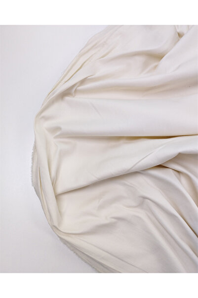 Kumaş Parça Cream Colored, Crosswise Stretchable, Thin, Soft Cotton Satin Shi...