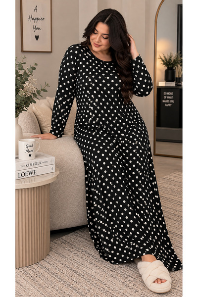 Avero Women's Dress - Comfortable Fit - Plus Size - Patterned - Oversized - V...